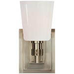 Bryant Single Wall Sconce - Antique Nickel / White