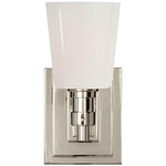 Bryant Single Wall Sconce - Polished Nickel / White