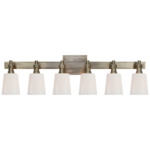 Bryant Bathroom Vanity Light - Antique Nickel / White