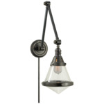 Gale Swing Arm Plug-in Wall Sconce - Bronze / Seeded Glass