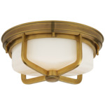 Milton Ceiling Light - Hand-Rubbed Antique Brass / White