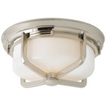 Milton Ceiling Light - Polished Nickel / White