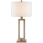 Mod Table Lamp - Burnished Silver Leaf / Linen