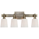 Bryant Bathroom Vanity Light - Antique Nickel / White