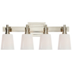 Bryant Bathroom Vanity Light - Polished Nickel / White