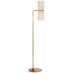 Clarkson Floor Lamp - Hand Rubbed Antique Brass / Linen