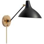 Charlton Plug-in Wall Sconce - Brass / Black