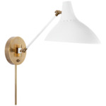 Charlton Plug-in Wall Sconce - Brass / Plaster White