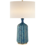 Culloden Table Lamp - Pebbled Aquamarine / Linen