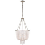 Jacqueline Chandelier - Burnished Silver Leaf / White