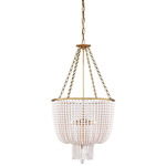 Jacqueline Chandelier - Hand Rubbed Antique Brass / White