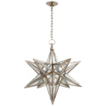 Moravian Star Pendant - Burnished Silver Leaf / Antique Mirror