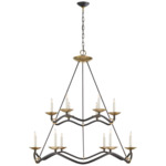 Choros Chandelier - Aged Iron / Antique Brass