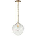 Katie Acorn Pendant - Hand-Rubbed Antique Brass / Clear