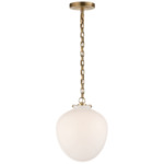 Katie Acorn Pendant - Hand-Rubbed Antique Brass / White