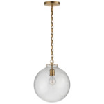 Katie Globe Pendant - Hand-Rubbed Antique Brass / Seeded