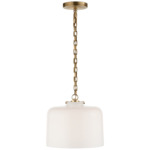 Katie Dome Pendant - Hand-Rubbed Antique Brass / White