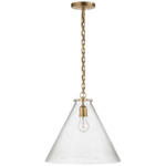 Katie Conical Pendant - Hand-Rubbed Antique Brass / Seeded