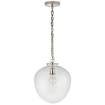 Katie Acorn Pendant - Polished Nickel / Clear