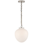 Katie Acorn Pendant - Polished Nickel / White