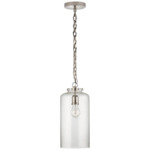 Katie Cylinder Pendant - Polished Nickel / Seeded
