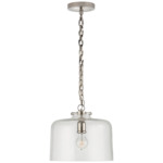 Katie Dome Pendant - Polished Nickel / Clear