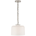 Katie Dome Pendant - Polished Nickel / White