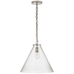 Katie Conical Pendant - Polished Nickel / Seeded