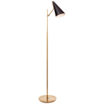 Clemente Adjustable Floor Lamp - Hand-Rubbed Antique Brass / Black