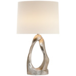 Cannes Table Lamp - Burnished Silver Leaf / Linen