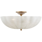 Rosehill Semi Flush Ceiling Light - Hand-Rubbed Antique Brass / White
