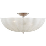 Rosehill Semi Flush Ceiling Light - Polished Nickel / White