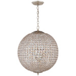 Renwick Chandelier - Burnished Silver Leaf / Crystal