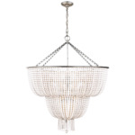 Jacqueline Chandelier - Burnished Silver Leaf / White