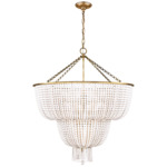 Jacqueline Chandelier - Hand Rubbed Antique Brass / White