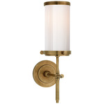 Bryant Cylinder Wall Sconce - Hand Rubbed Antique Brass / White
