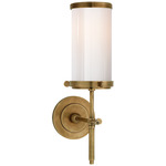 Bryant Cylinder Wall Sconce - Hand-Rubbed Antique Brass / White