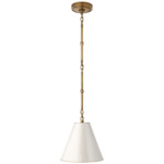 Goodman Metal Pendant - Hand Rubbed Antique Brass / Antique White with Brass interior