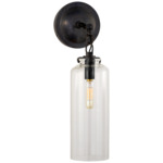 Katie Cylinder Wall Sconce - Bronze / Clear