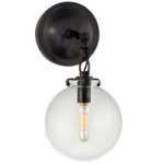 Katie Globe Wall Sconce - Bronze / Clear