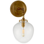 Katie Acorn Wall Sconce - Hand-Rubbed Antique Brass / Clear