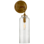 Katie Cylinder Wall Sconce - Hand-Rubbed Antique Brass / Seeded