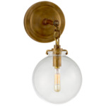 Katie Globe Wall Sconce - Hand-Rubbed Antique Brass / Clear