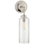 Katie Cylinder Wall Sconce - Polished Nickel / Clear