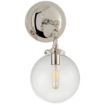 Katie Globe Wall Sconce - Polished Nickel / Clear