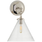 Katie Conical Wall Sconce - Polished Nickel / Clear