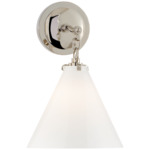 Katie Conical Wall Sconce - Polished Nickel / White