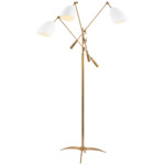 Sommerard Floor Lamp - Hand-Rubbed Antique Brass / White