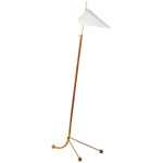 Moresby Floor Lamp - Hand-Rubbed Antique Brass / White