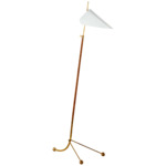 Moresby Floor Lamp - Hand-Rubbed Antique Brass / White